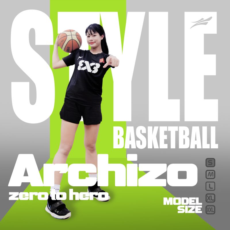 áo bóng rổ 3x3 achizo đen